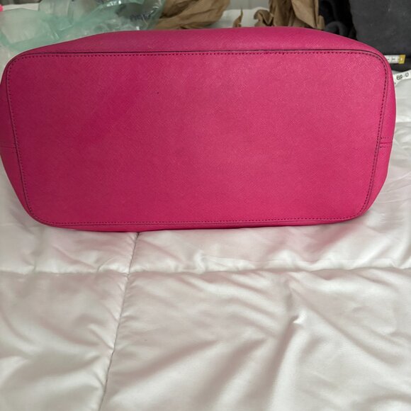 Michael Kors Jet Set Travel Leather Tote Fuschia Pink - Picture 9 of 14